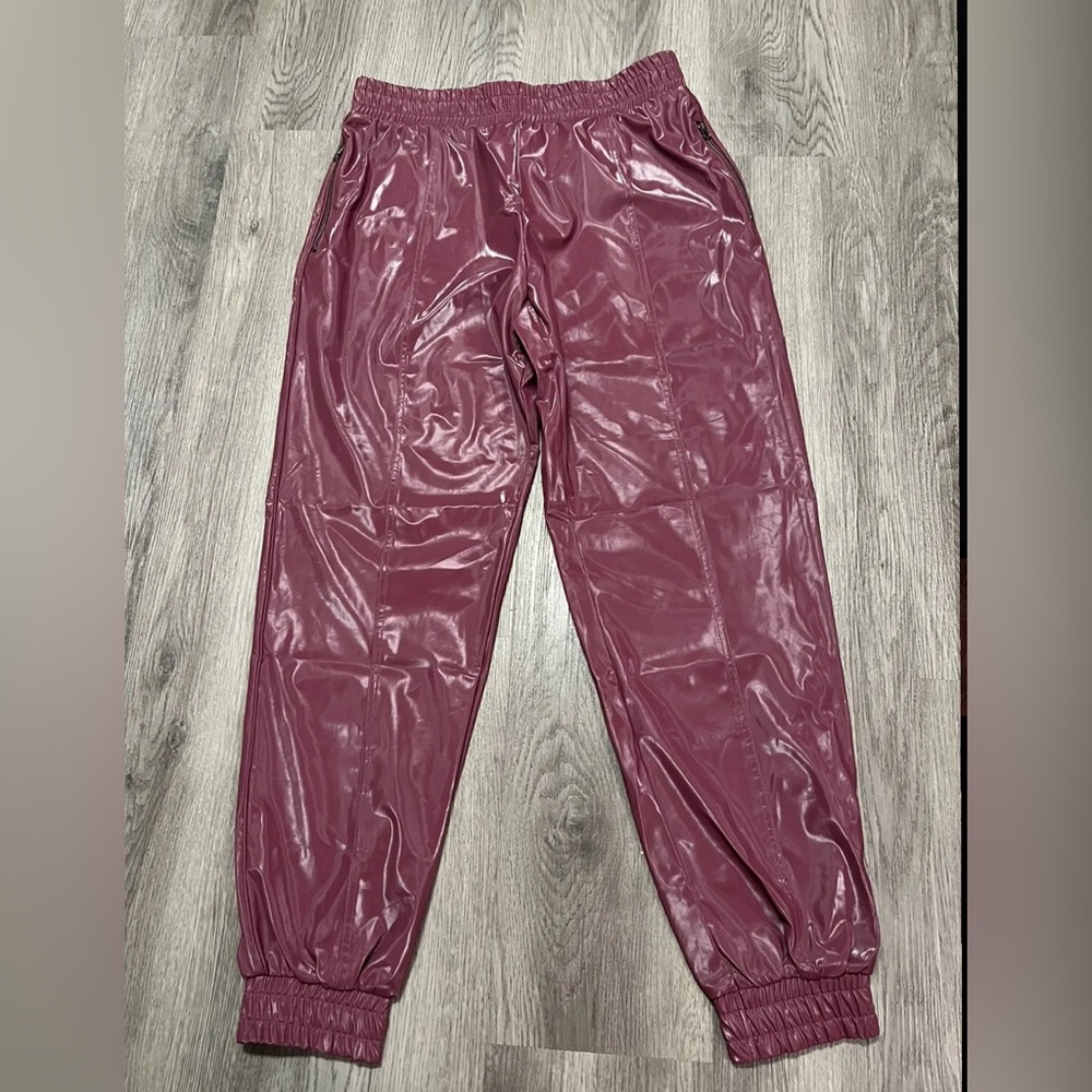 Victoria's Secret Sport Jogger Burgundy Coated pants Zippers
